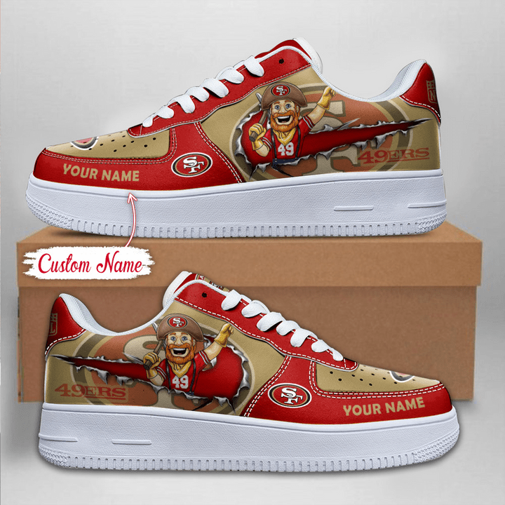 San Francisco 49ers Custom Sneakers Side View