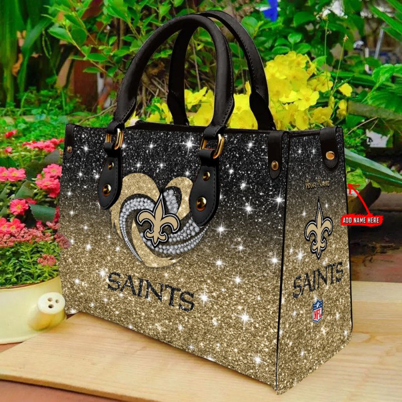 New Orleans Saints Personalized Leather Hand Bag