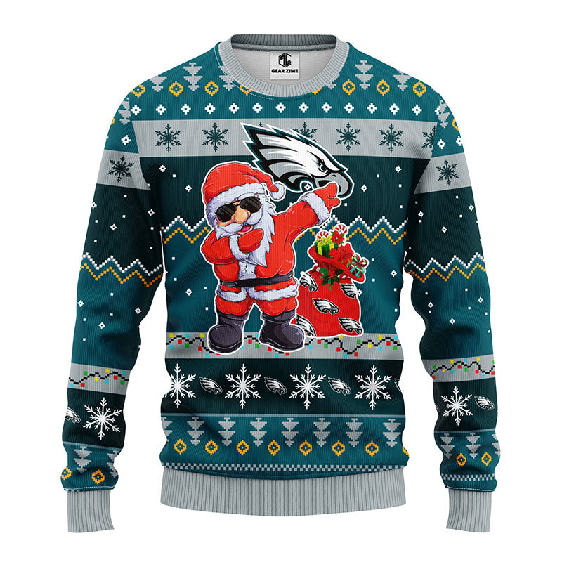 Philadelphia Eagles Dabbing Santa Claus Ugly Christmas Sweater