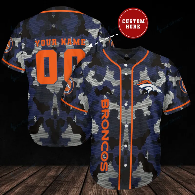 Denver Broncos Personalized Baseball Jersey