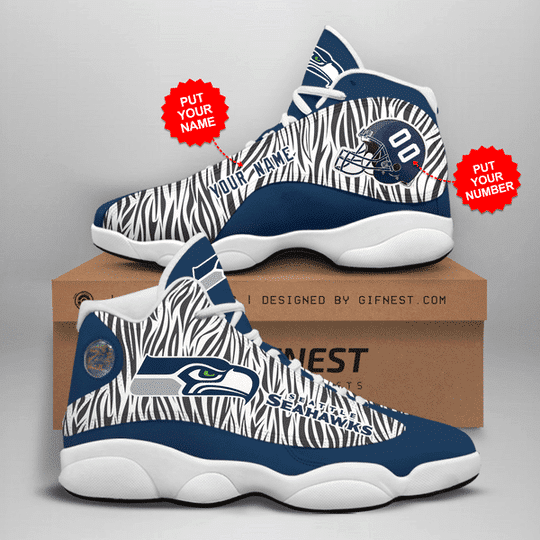 Seattle Seahawks Personalized AJD13 Sneakers