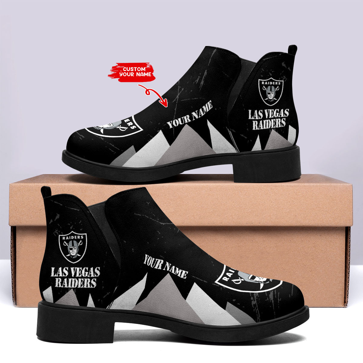 Las Vegas Raiders Personalized Comfort & Fashion Short Boots