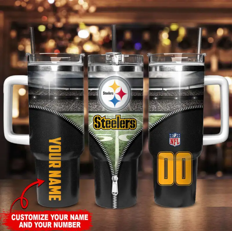 Pittsburgh Steelers 40oz Tumbler in Use