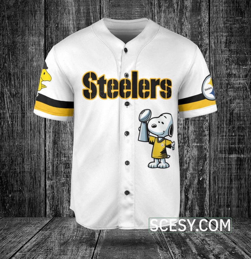 Pittsburgh Steelers Peanut Snoopy Champion Baseball Jersey Back