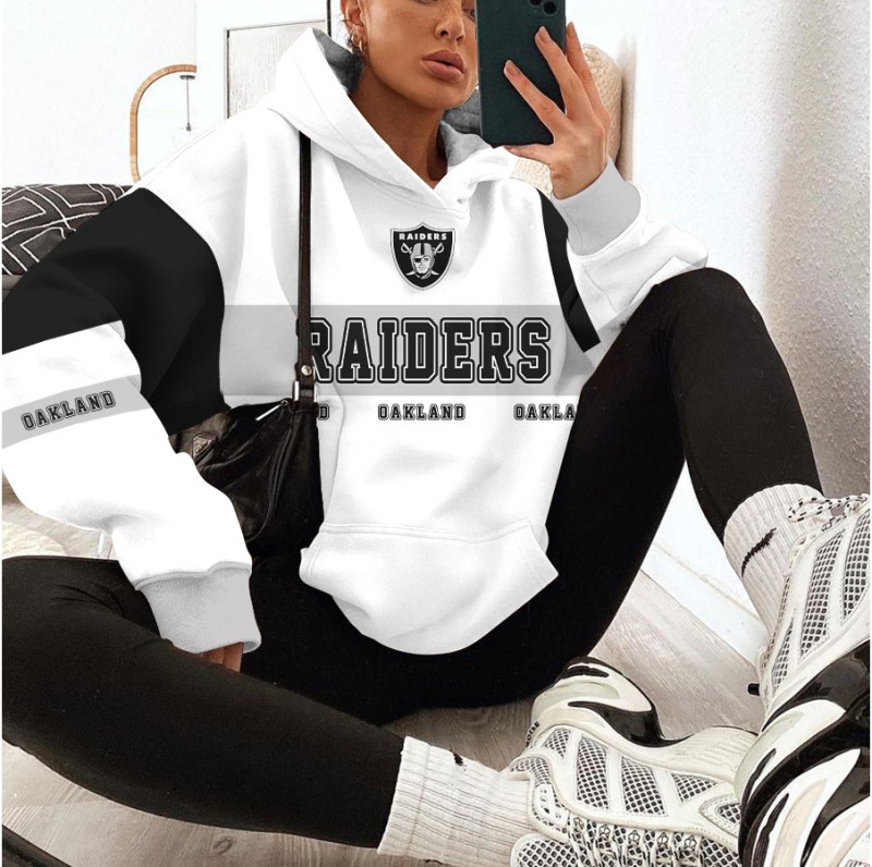 Las Vegas Raiders Printed Hooded Pocket Pullover Hoodie