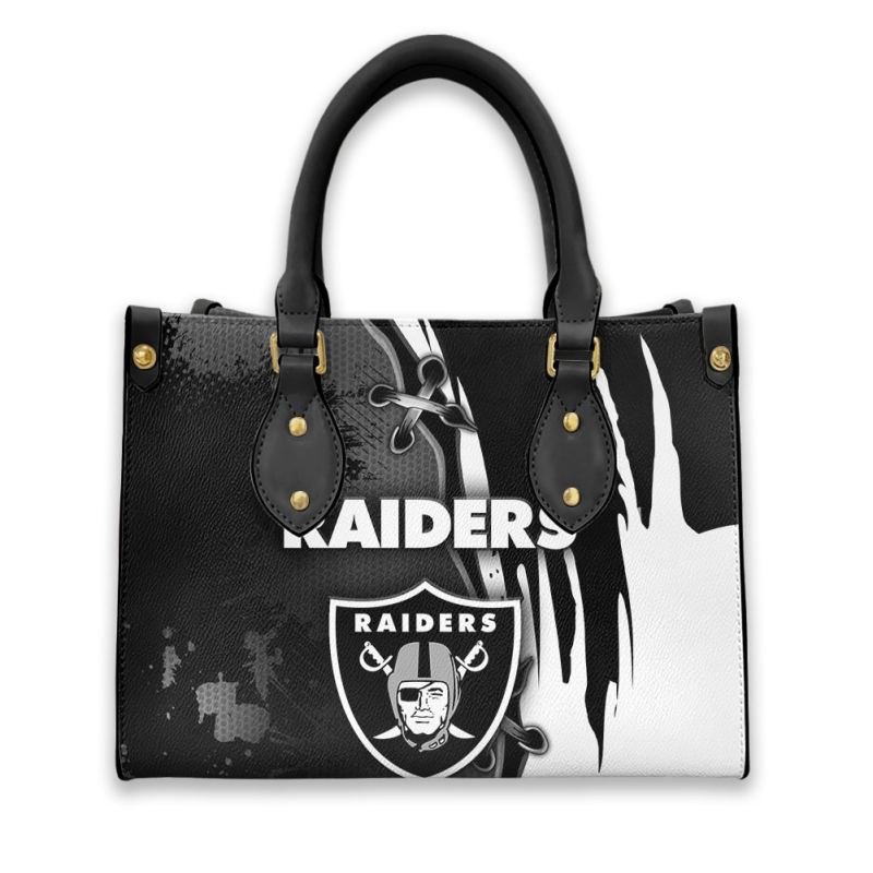 Las Vegas Raiders Personalized Leather Hand Bag