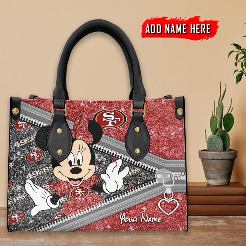 San Francisco 49ers Personalized Leather Hand Bag
