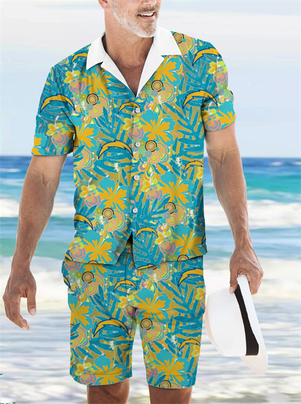 Los Angeles Chargers Hawaiian Shirt and Shorts