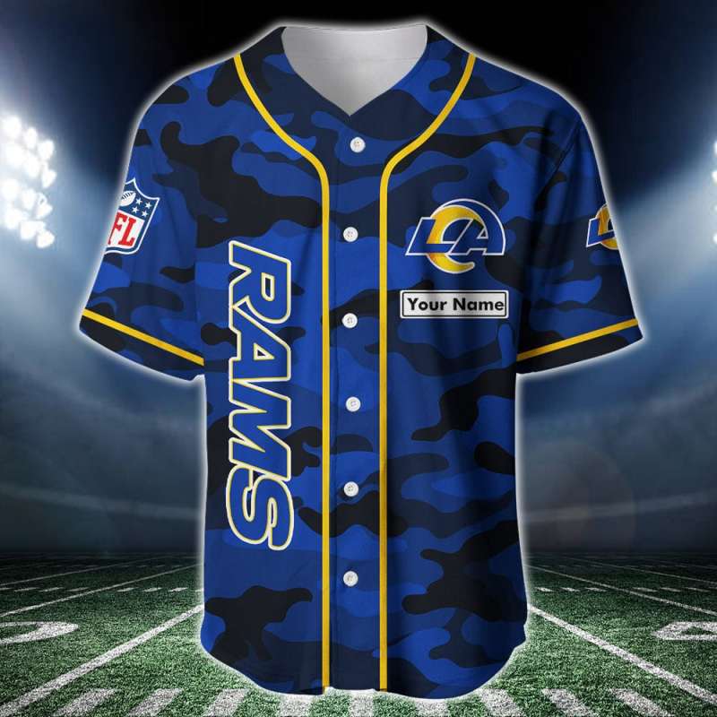 Los Angeles Rams Personalized Baseball Jersey - Side View