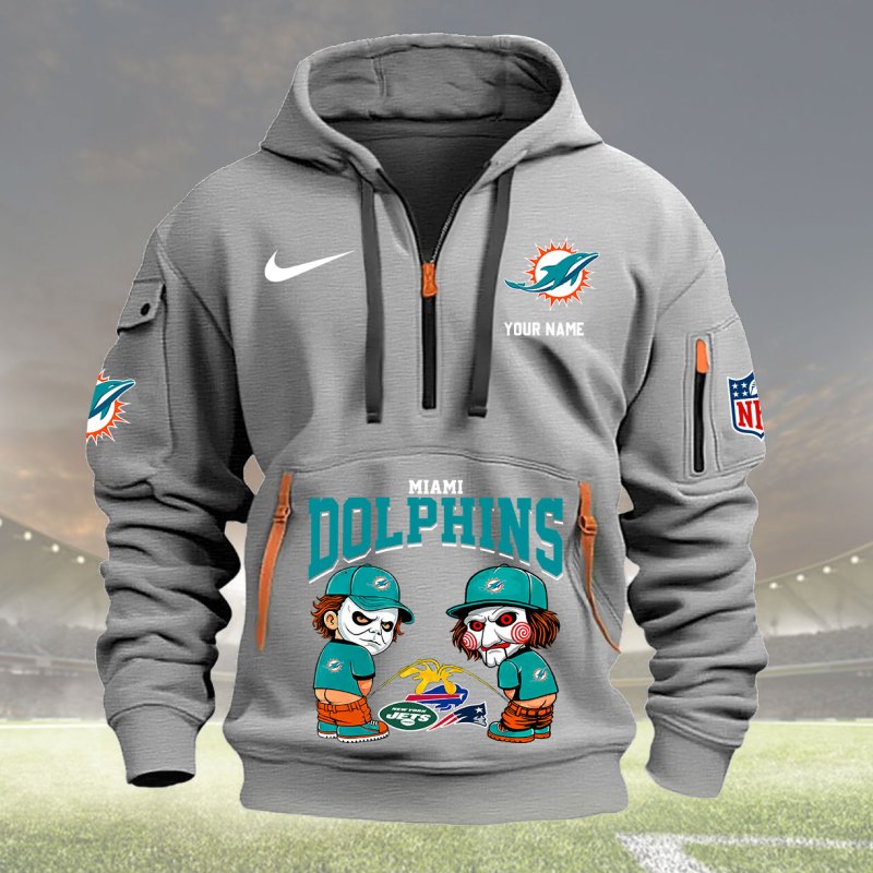 Light Gray Miami Dolphins Hoodie