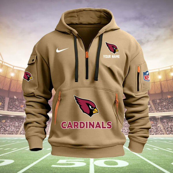 Arizona Cardinals Personalized Quarter Zip Hoodie - Image 7