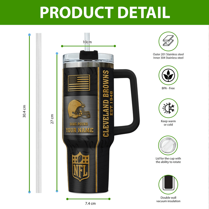 Cleveland Browns Tumbler with Custom Name