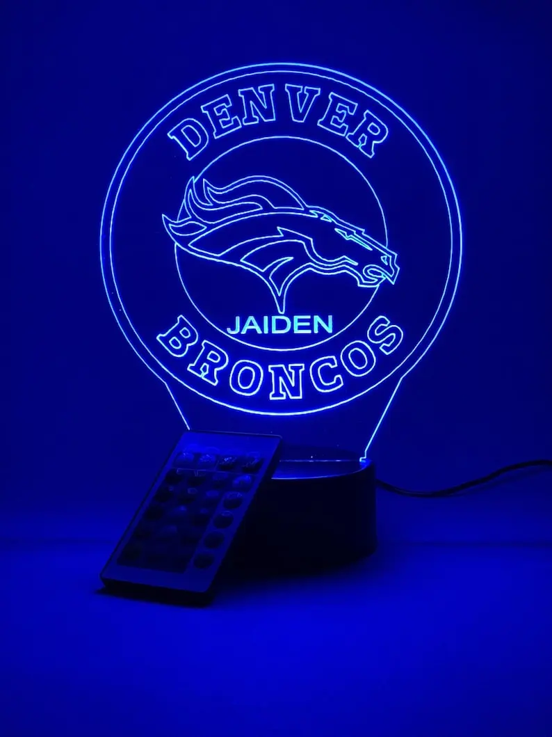 Denver Broncos Personalized 3D Lamp