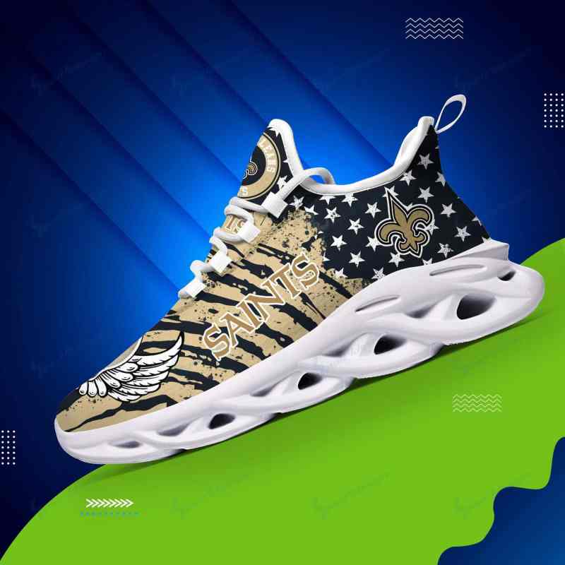 New Orleans Saints Yezy Running Sneakers Side View