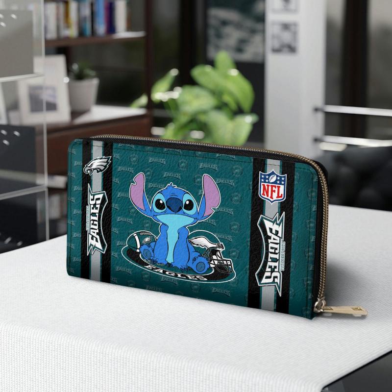 Philadelphia Eagles Women's Zip Around Wallet - Mockup 6