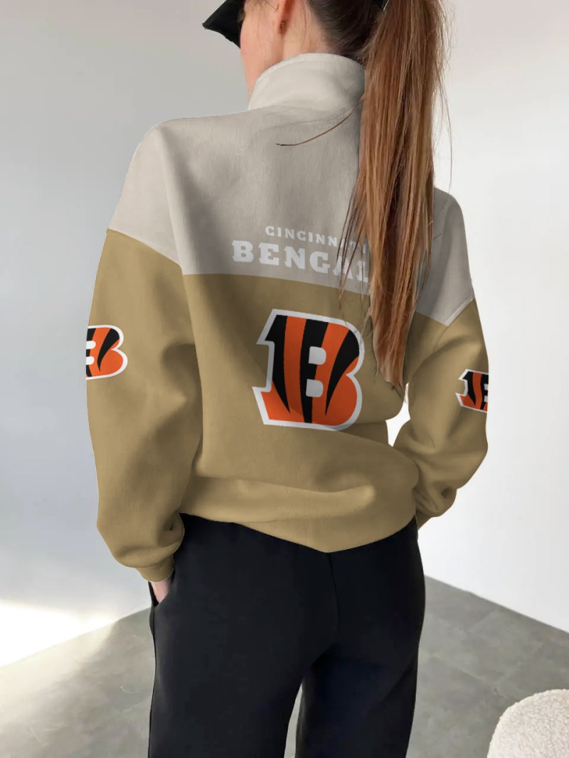 Cincinnati Bengals Colorful Stand Collar Sweatshirt