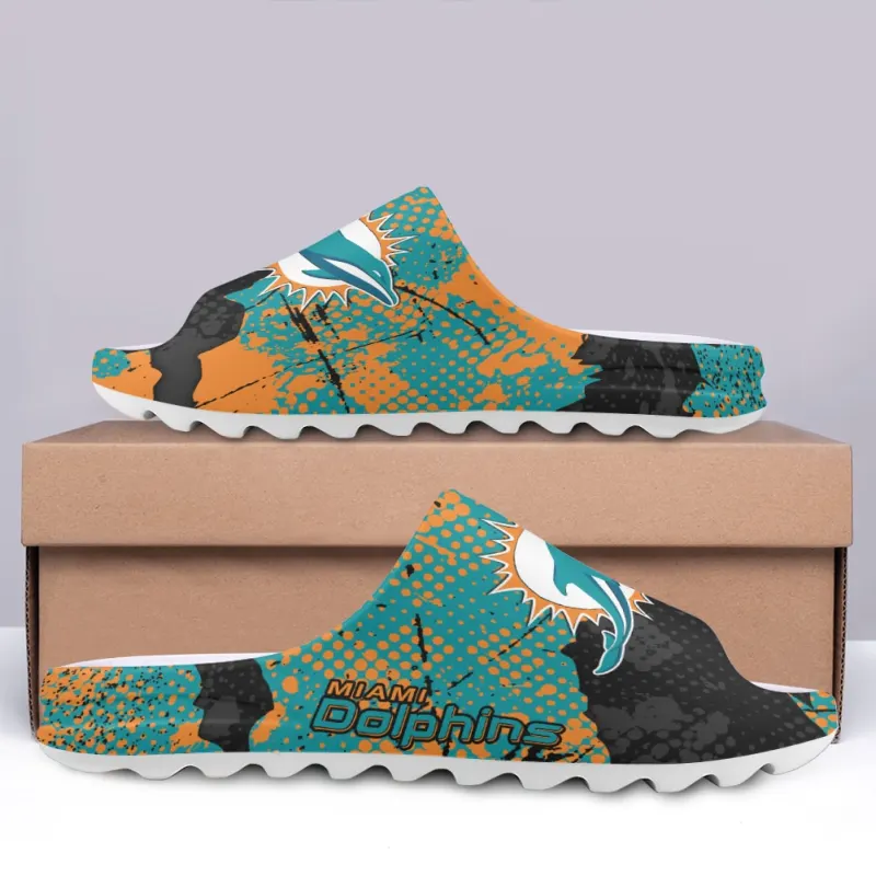 Miami Dolphins Yeezy Slippers View 3