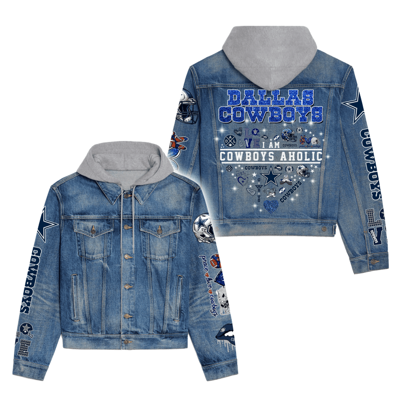 Dallas Cowboys Premium Hooded Denim Jacket View 1