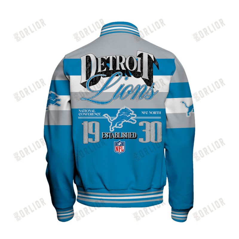 Detroit Lions Varsity Jacket Back View