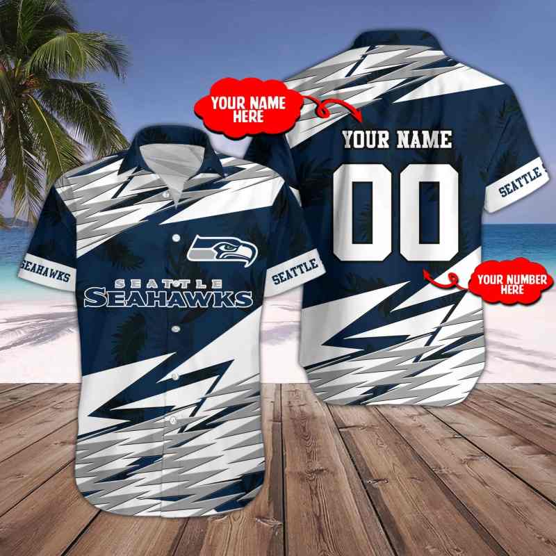 Seattle Seahawks Personalized Button Shirt