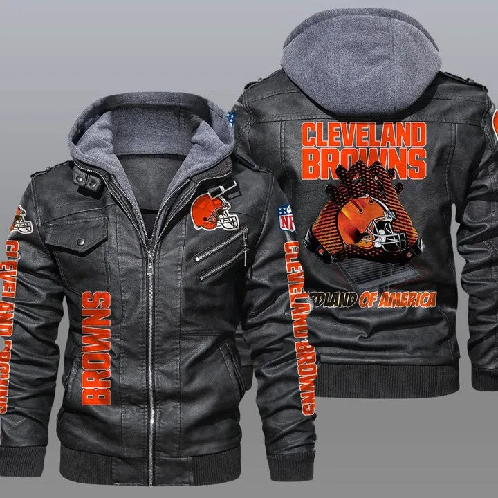 Cleveland Browns Leather Jacket Front View