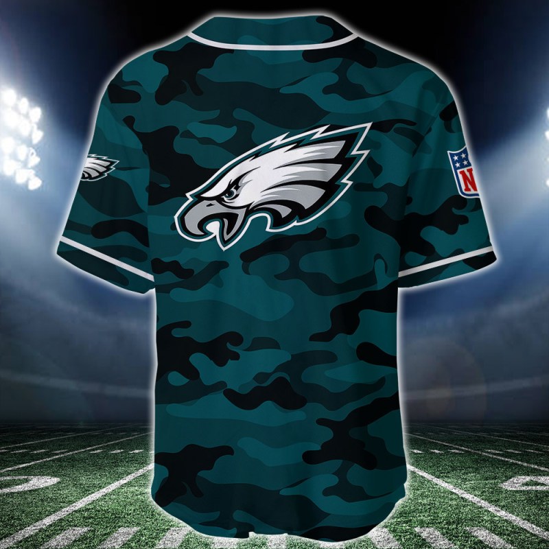 Philadelphia Eagles Personalized Baseball Jersey Back View
