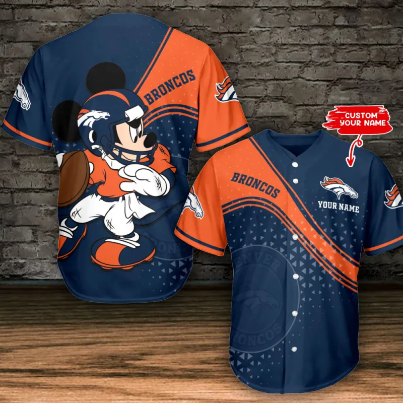 Denver Broncos Personalized Baseball Jersey