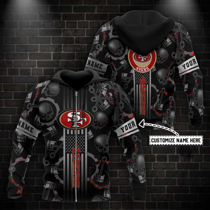 San Francisco 49ers Personalized Hoodie Detail