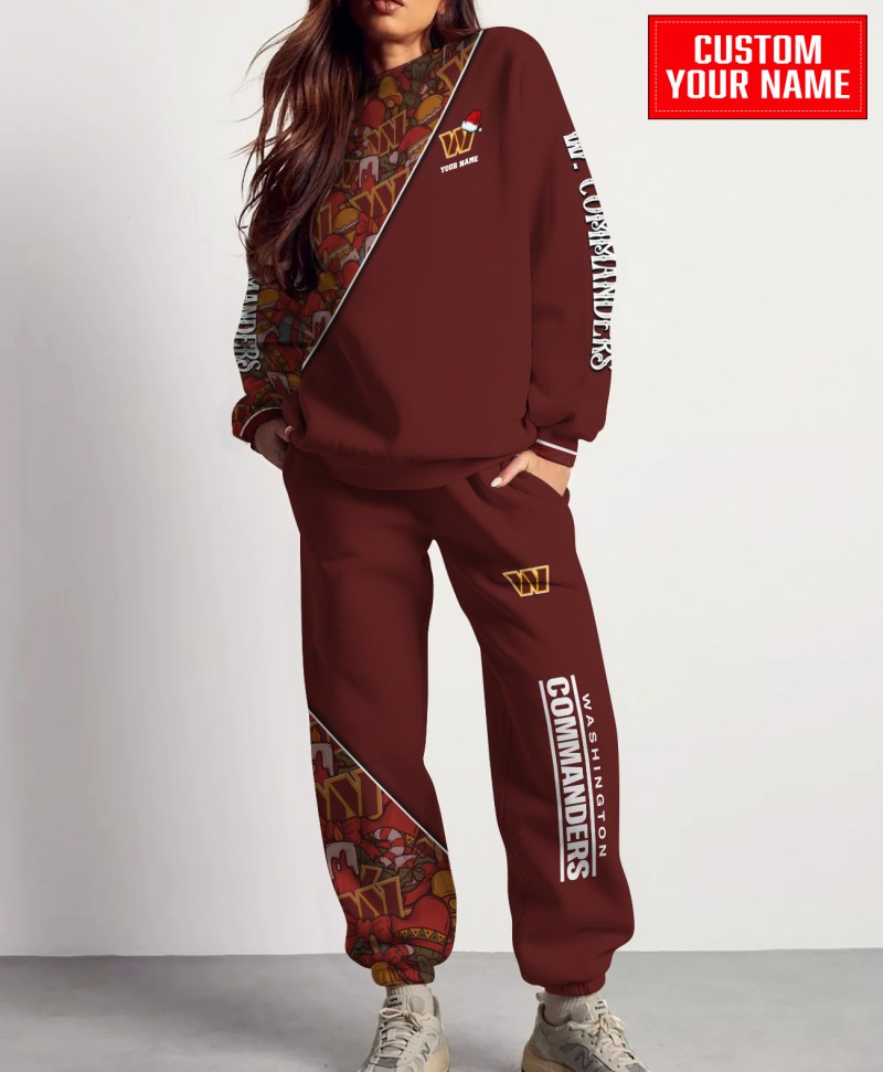 Washington Commanders Christmas Pattern Unisex Combo Sweatshirt And Sweatpants