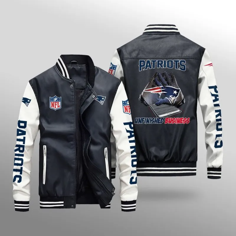 New England Patriots Leather Bomber Jacket