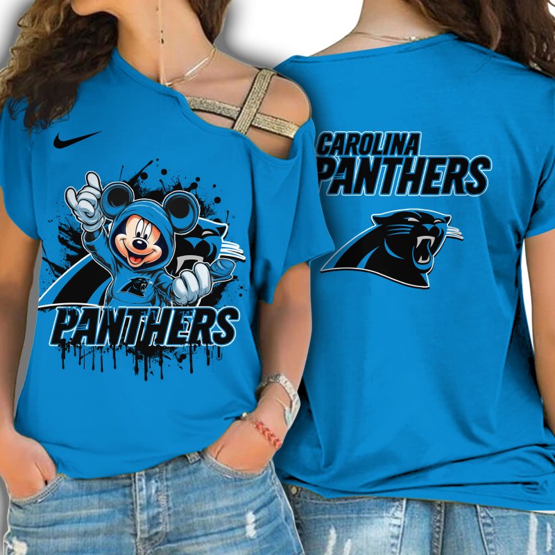 Carolina Panthers Women's Cross Strap Shoulder Shirt
