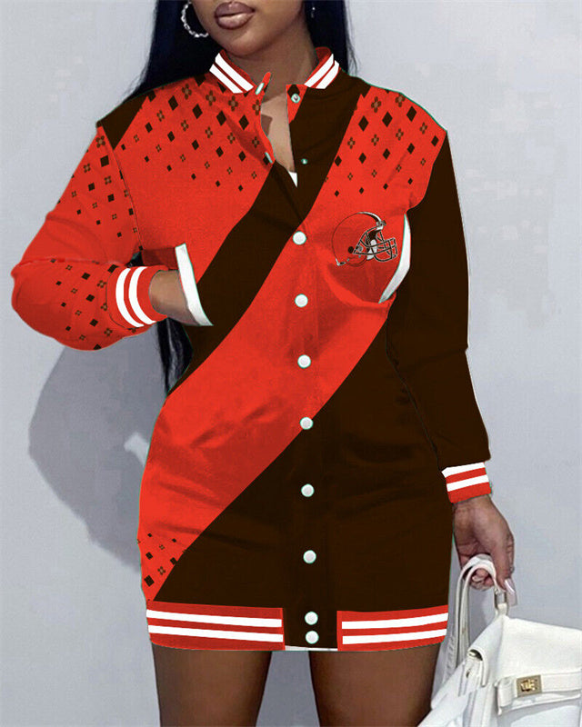 Cleveland Browns Women's Button Down Jacket Dress