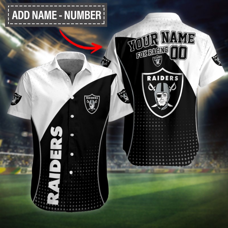 Las Vegas Raiders Personalized Button Shirt Sizing Chart