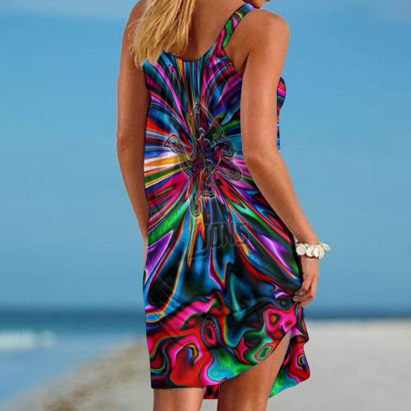 Detroit Lions Beach Dress Side View