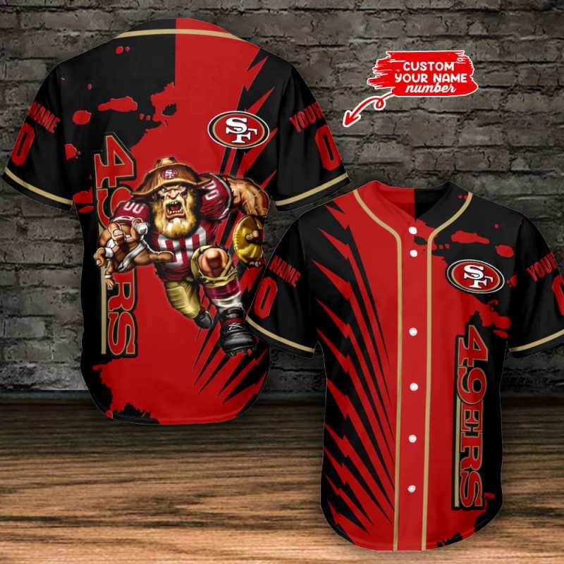 San Francisco 49ers Personalized Baseball Jersey