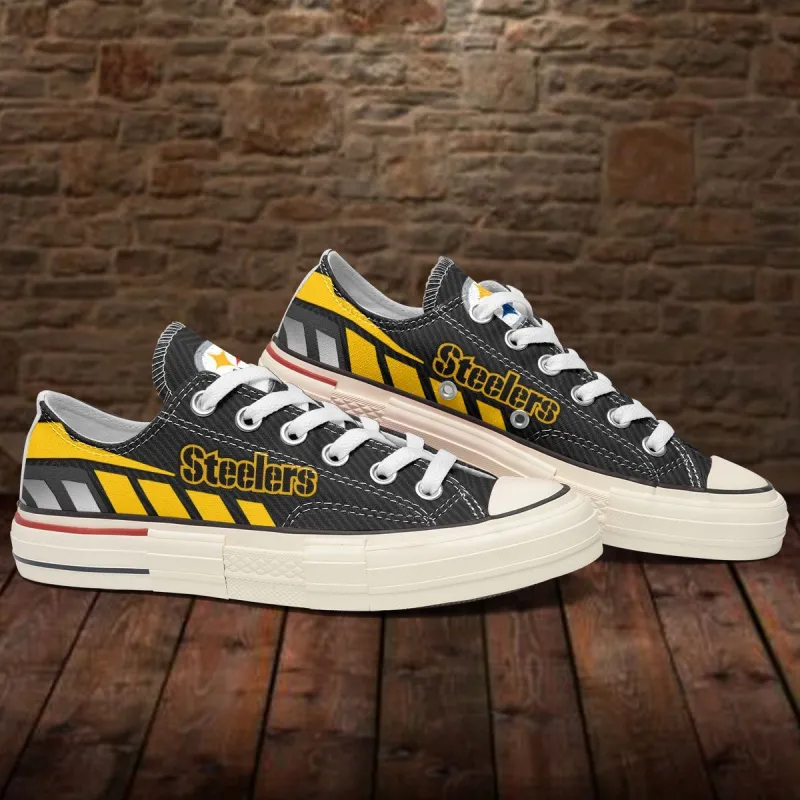Pittsburgh Steelers New Low Top Canvas Shoes Front View