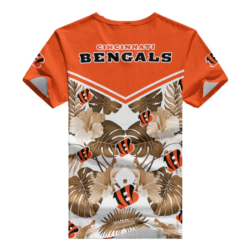 Back View of Cincinnati Bengals V-neck T-shirt