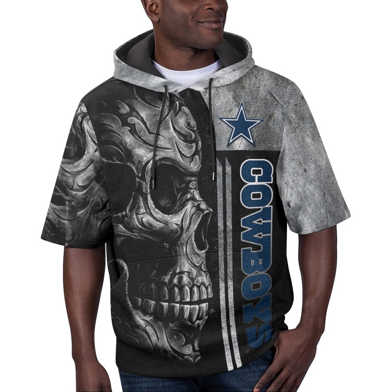 Dallas Cowboys Short Sleeve Hoodie Front View