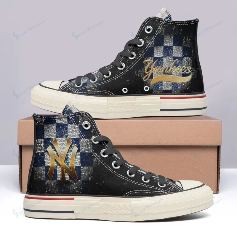 New York Yankees High Top Canvas Shoes