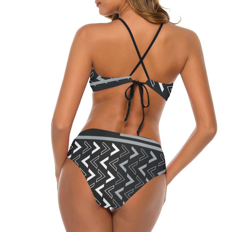 Las Vegas Raiders Women's Cami Keyhole Swimsuit Back View