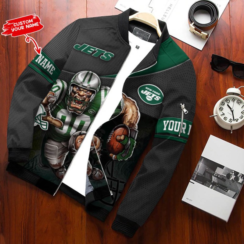 New York Jets Personalized Bomber Jacket - Side View