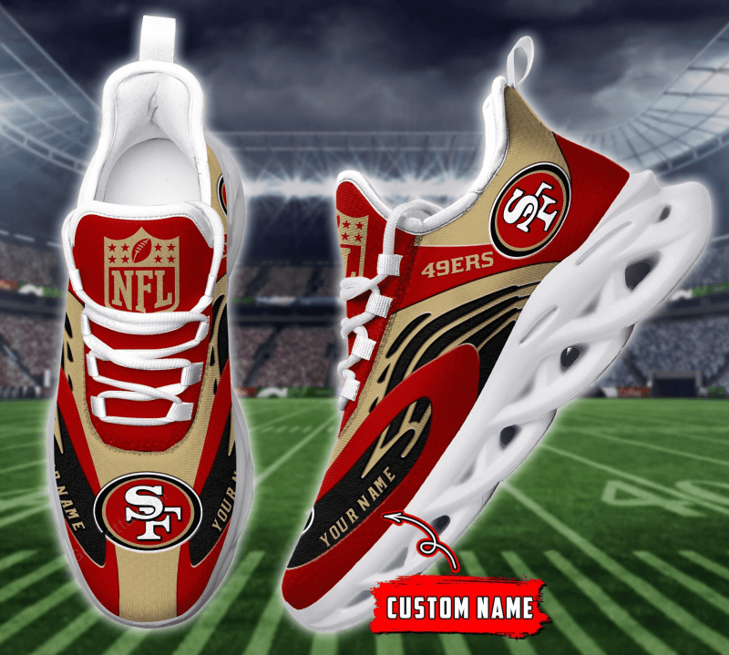 San Francisco 49ers Yezy Running Sneakers Side View
