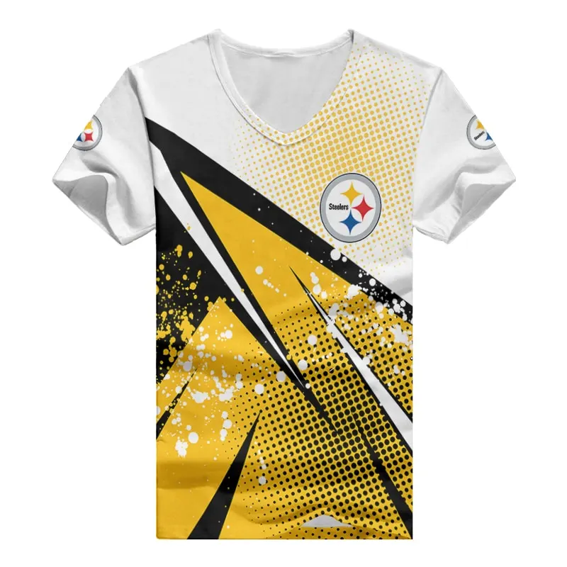 Pittsburgh Steelers V-neck Women T-shirt Front View