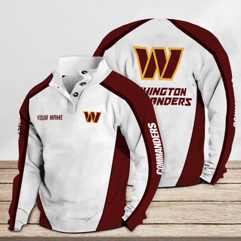 Washington Commanders Casual Colorful Stand Collar Sweatshirt