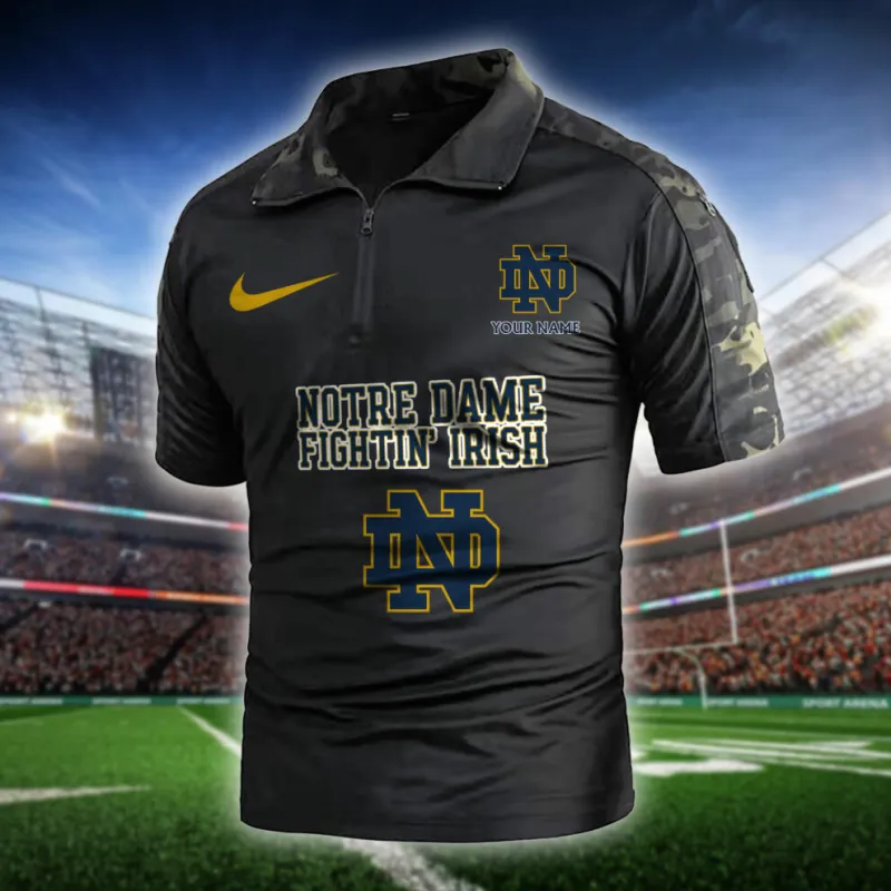 Notre Dame Fighting Irish Army Polo Shirt Black Camo