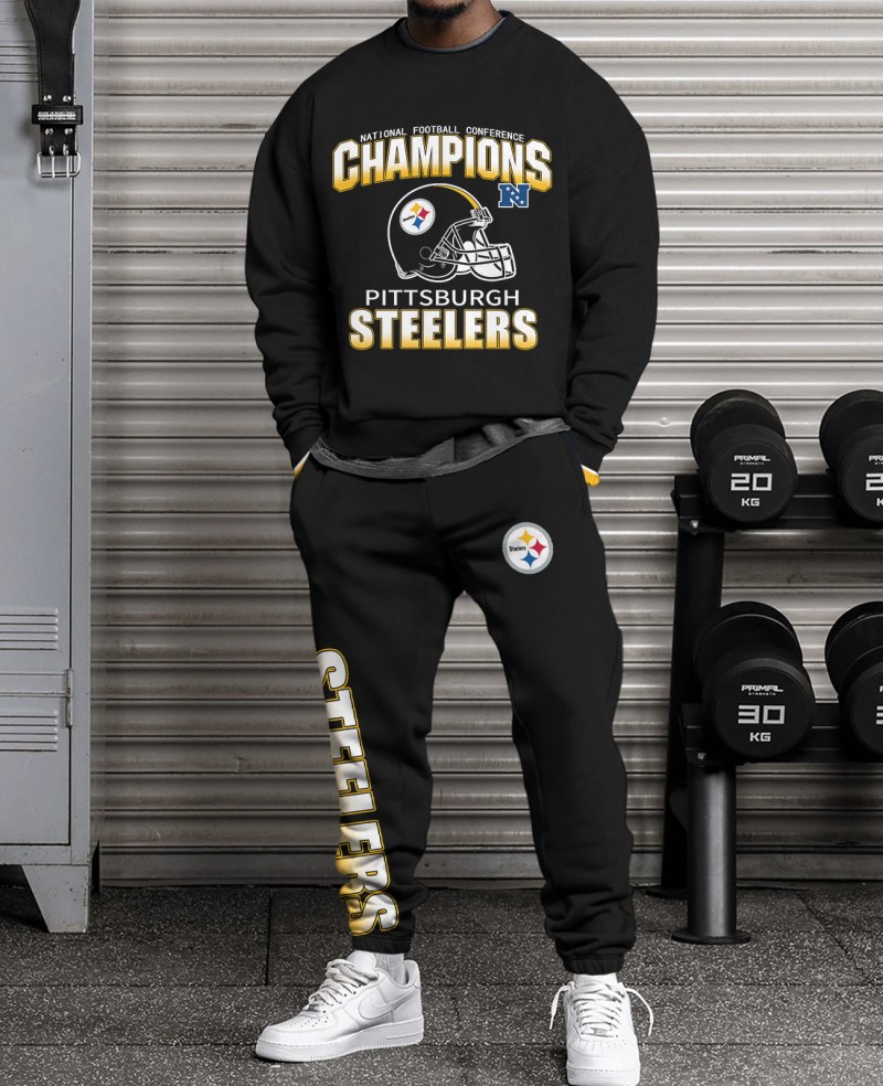 Pittsburgh Steelers Unisex Combo 3D Sweatsuit and Sweatpants