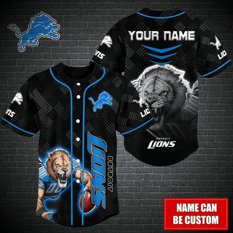 Detroit Lions Personalized Baseball Jersey