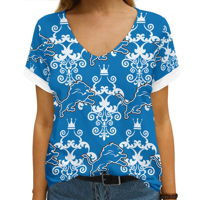 Detroit Lions Summer V-Neck Women's T-Shirt
