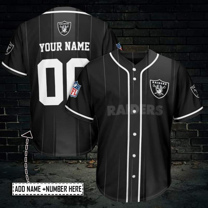 Las Vegas Raiders Personalized Baseball Jersey