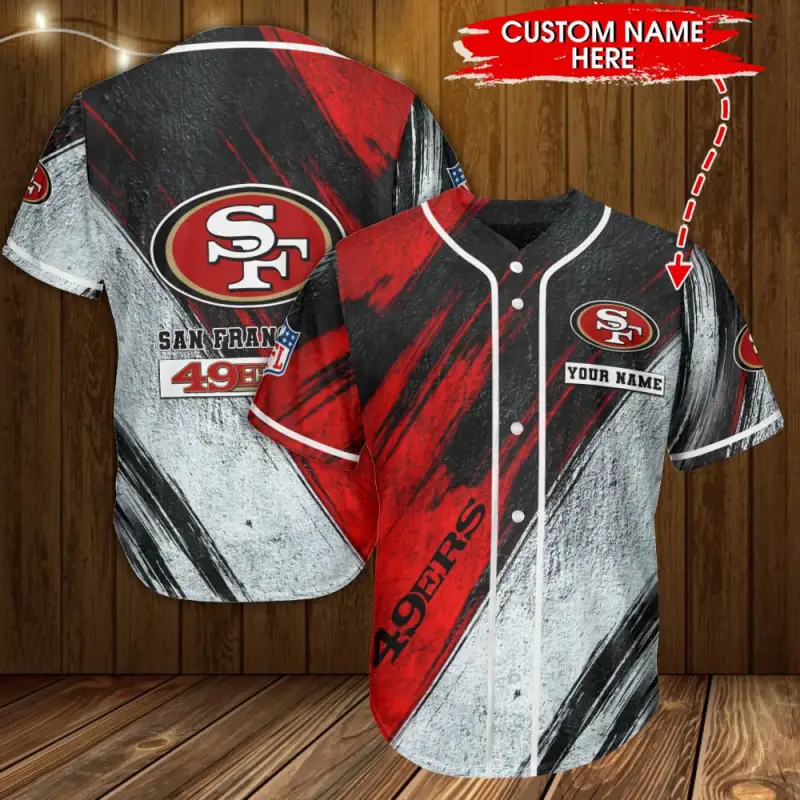 San Francisco 49ers Personalized Baseball Jersey